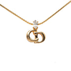 Dior CD Logo Necklace Gold Plated Visual