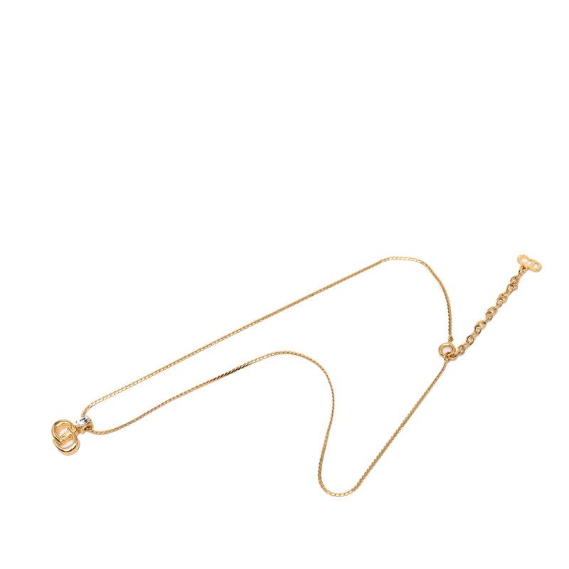 Dior CD Logo Necklace Gold Plated Visual — view 3