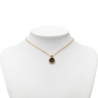 Dior Logo Necklace Gold Black Plated Rhinestone — view 6
