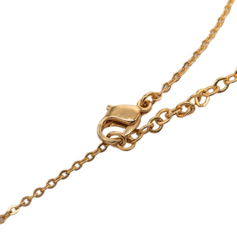 Dior Logo Necklace Gold Black Plated Rhinestone — view 4