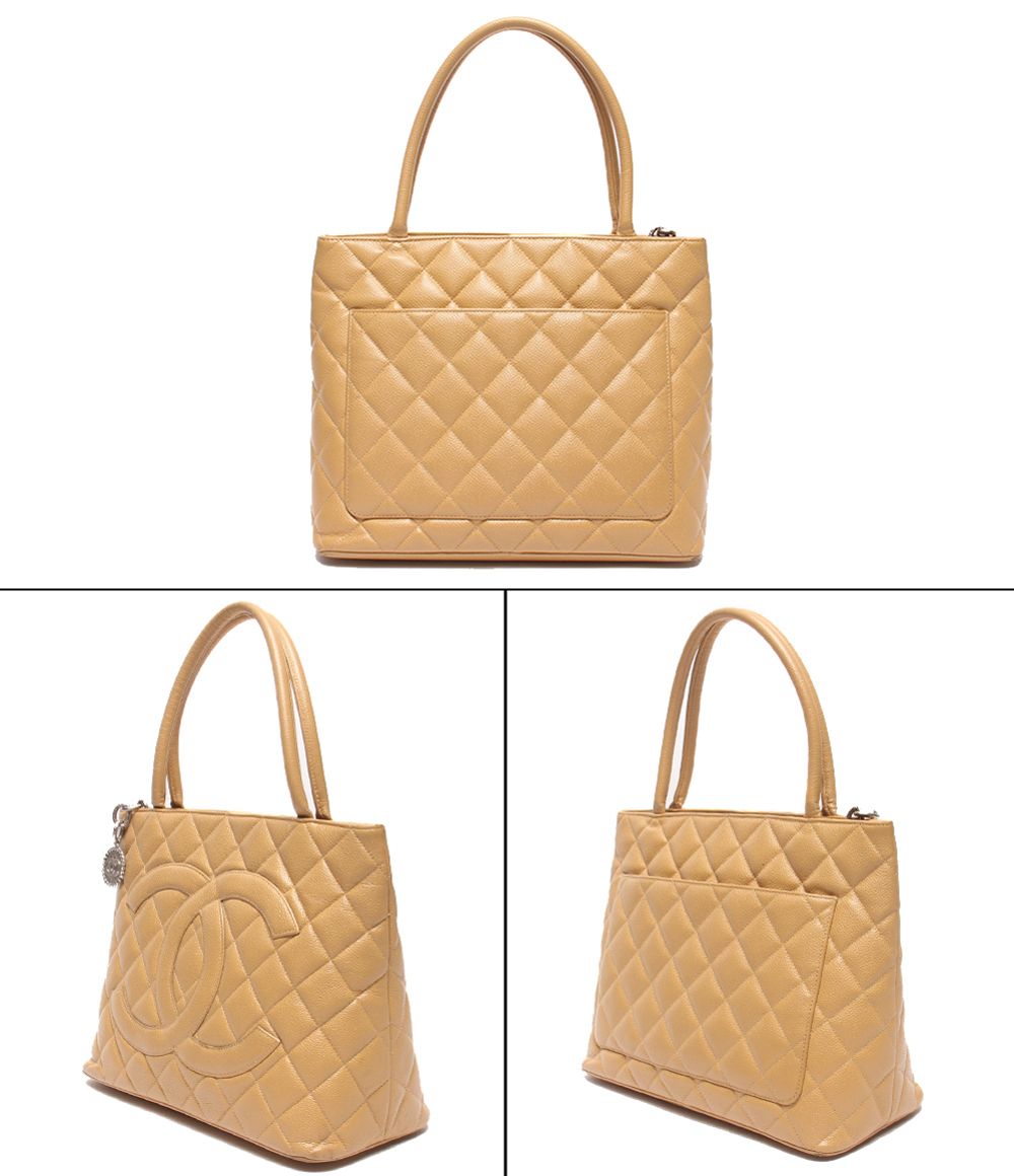 Chanel Tote Silver Caviar Leather Reissue Medallion Quilted — view 2