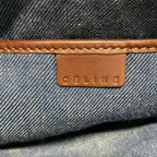 Celine Shoulder Bag Blue Brown Paris Macadam Denim Mini Leather — view 9