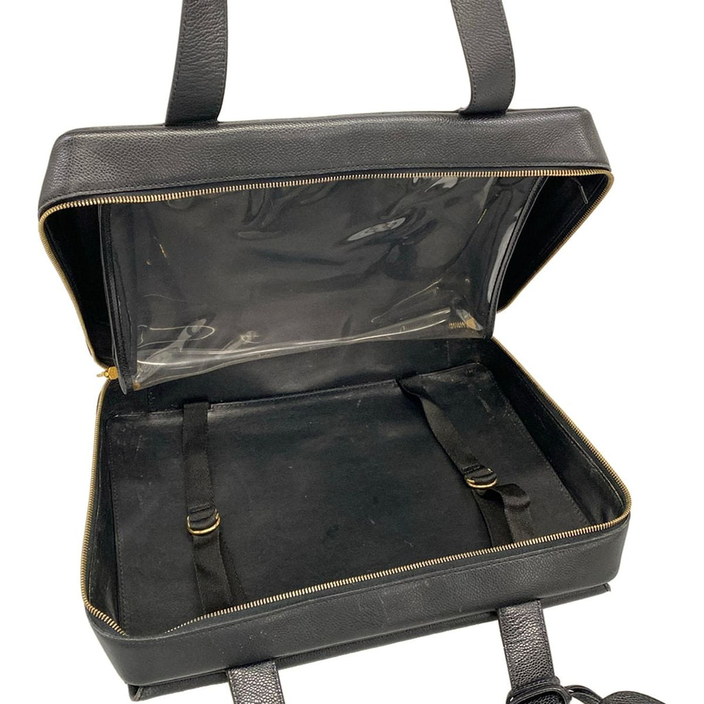 Chanel Business Bag Black Gold Flap Pocket Turnlock — view 7