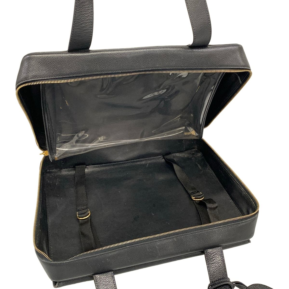 Chanel Business Bag Black Gold Flap Pocket Turnlock — view 7