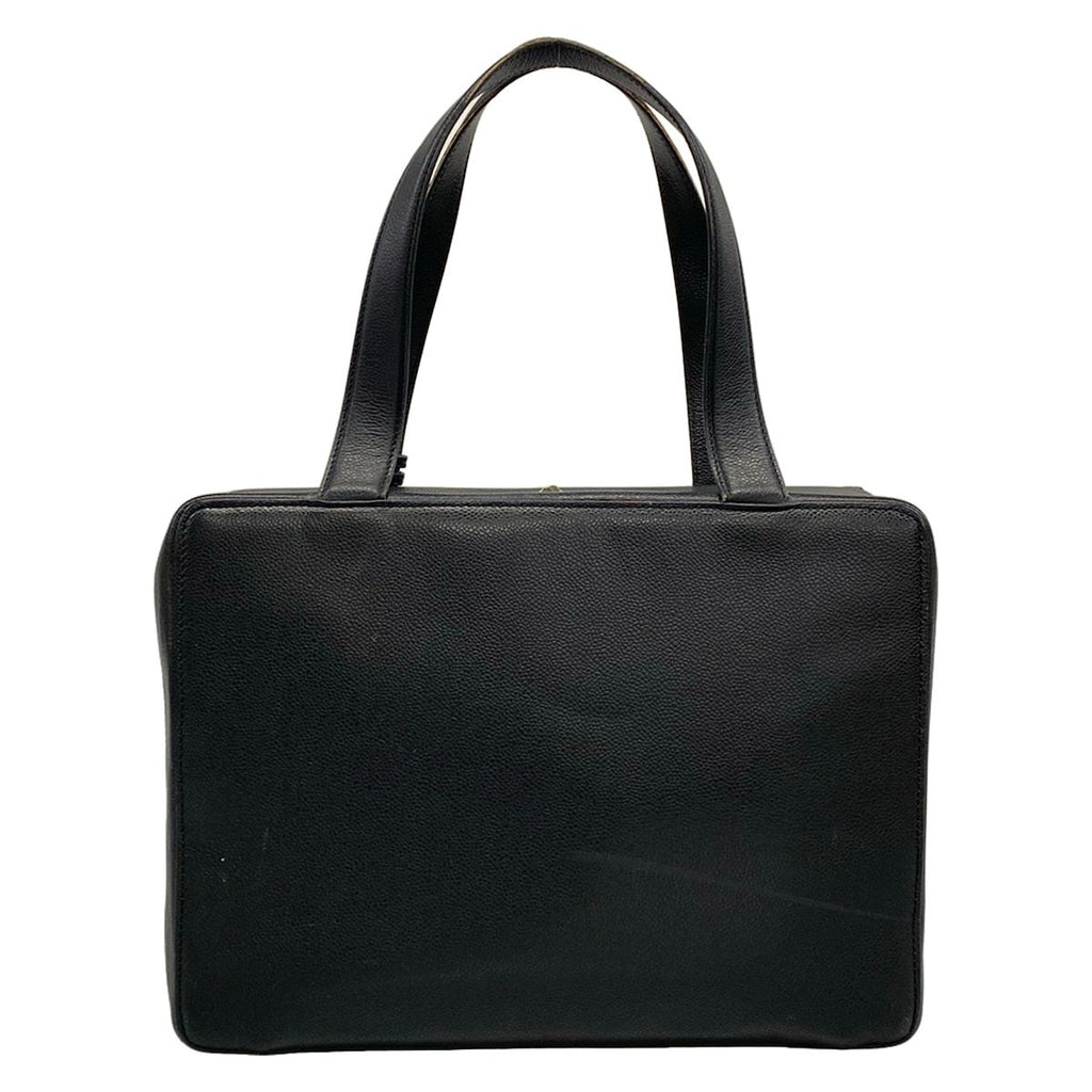 Chanel Business Bag Black Gold Flap Pocket Turnlock — view 3