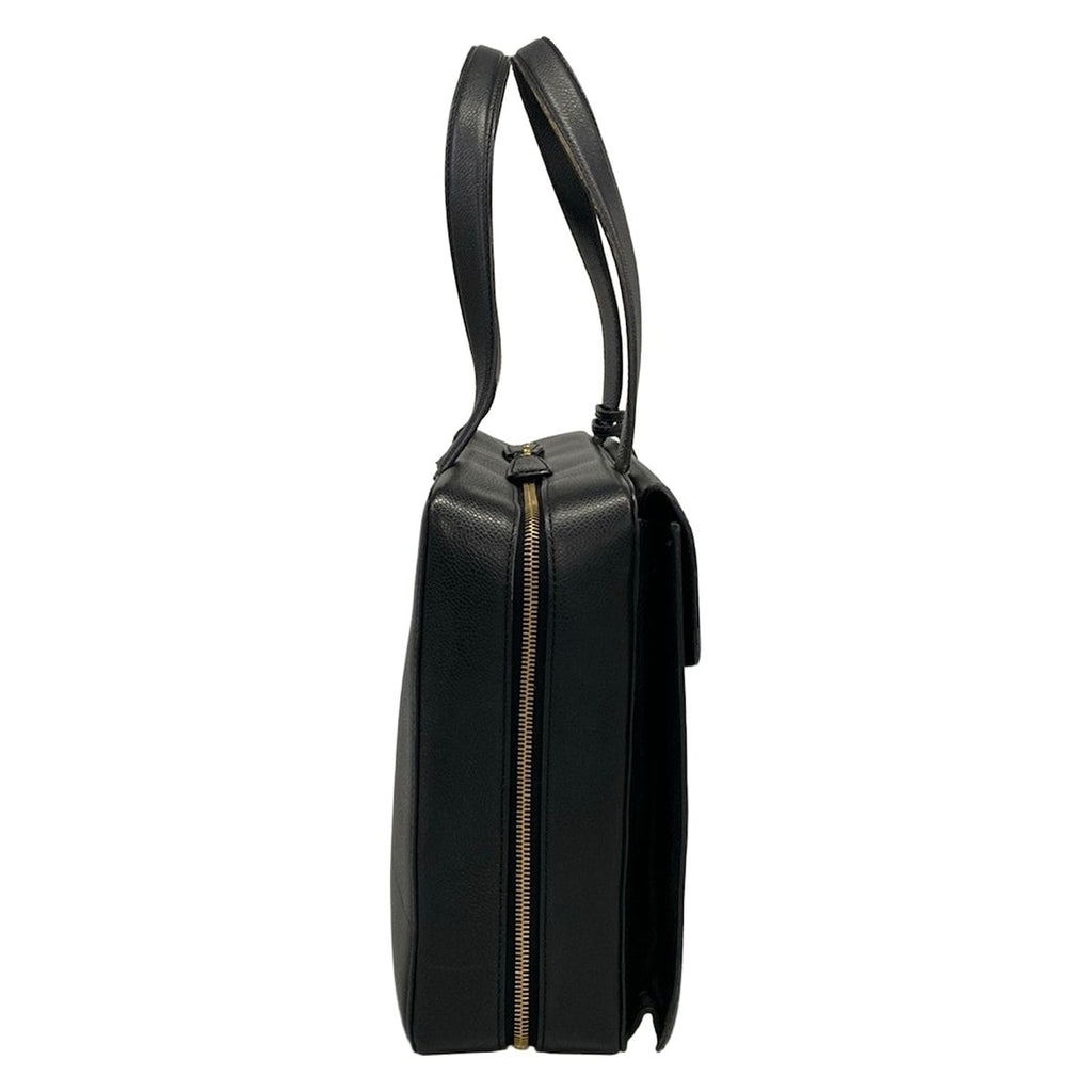 Chanel Business Bag Black Gold Flap Pocket Turnlock — view 2