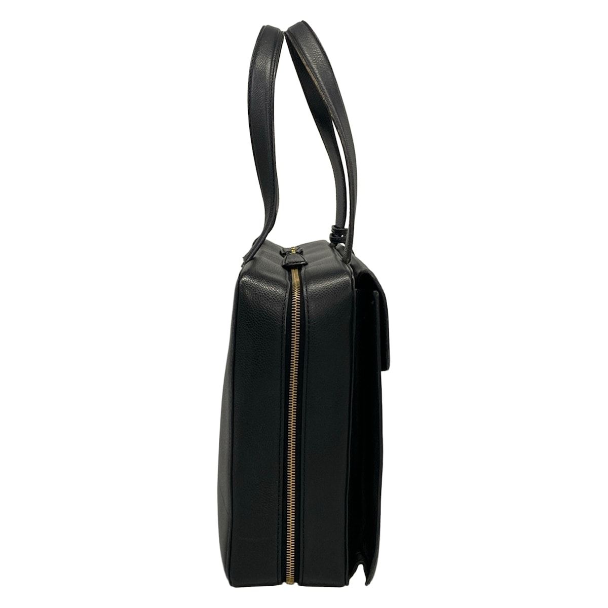 Chanel Business Bag Black Gold Flap Pocket Turnlock — view 2