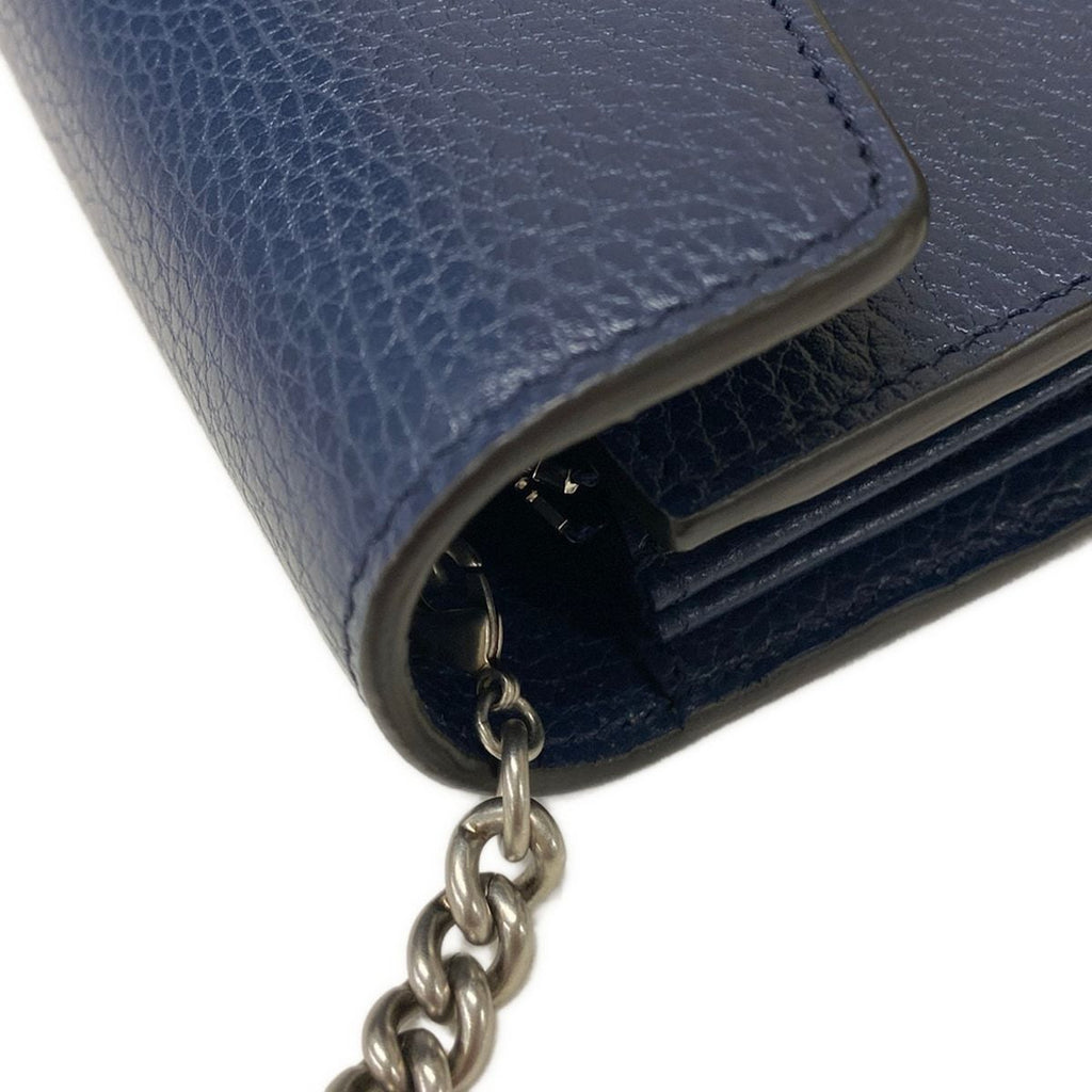 Gucci Wallet Dionysus Dark Navy Silver Chain with Removable Strap Leather — view 8