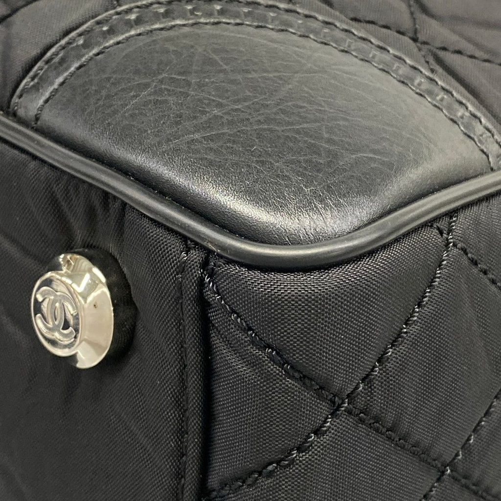 Chanel Tote Paris New York Line Black Silver Leather — view 6