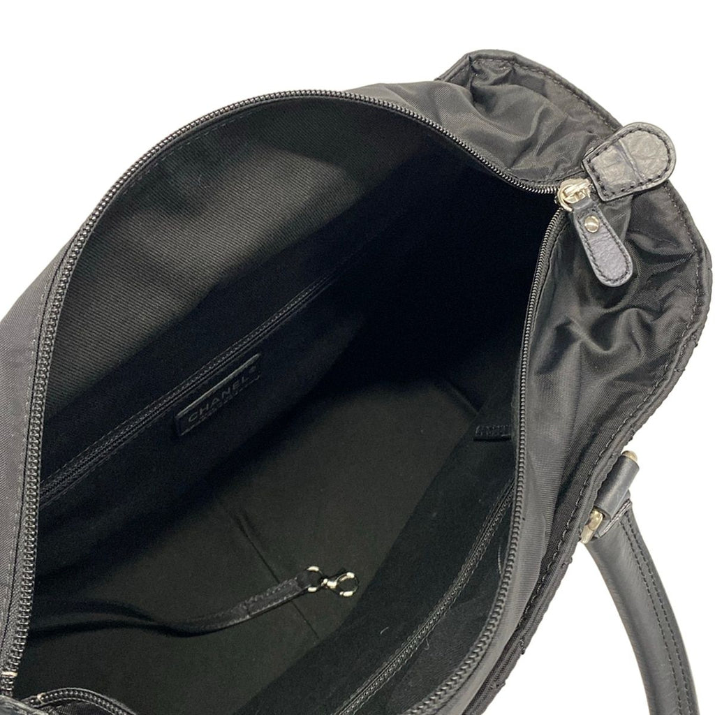 Chanel Tote Paris New York Line Black Silver Leather — view 7