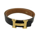 Hermes Belt 68 Black Gold Reversible Leather