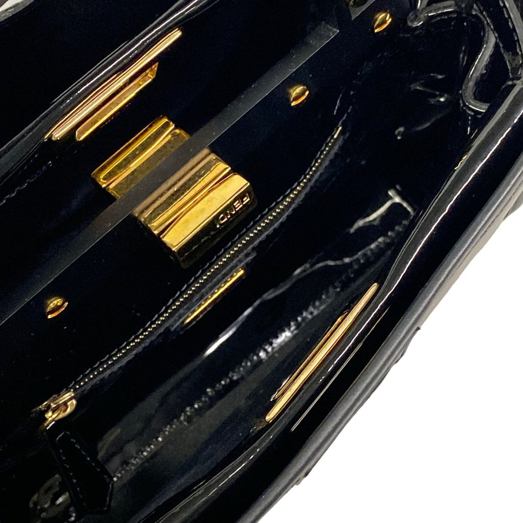 Fendi Handbag Mini Peekaboo Brown Black with Defender Leather — view 7