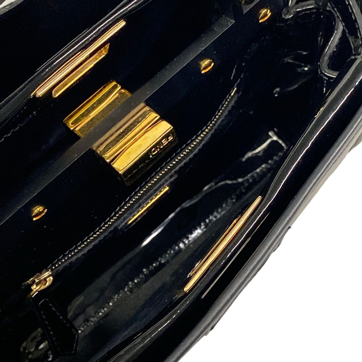 Fendi Handbag Mini Peekaboo Brown Black with Defender Leather — view 7