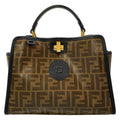 Fendi Handbag Mini Peekaboo Brown Black with Defender Leather
