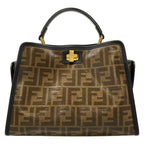 Fendi Handbag Mini Peekaboo Brown Black with Defender Leather — view 3