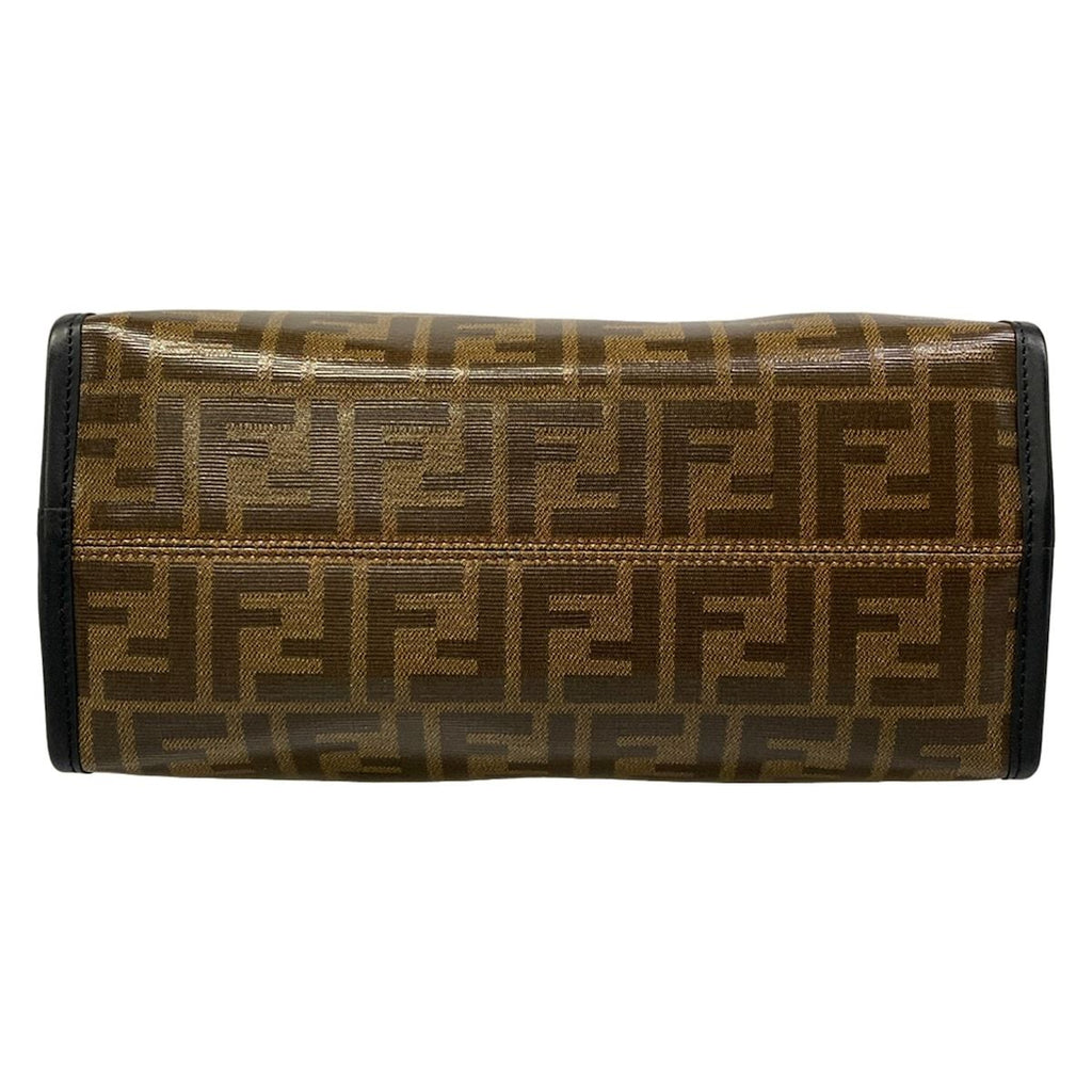 Fendi Handbag Mini Peekaboo Brown Black with Defender Leather — view 5
