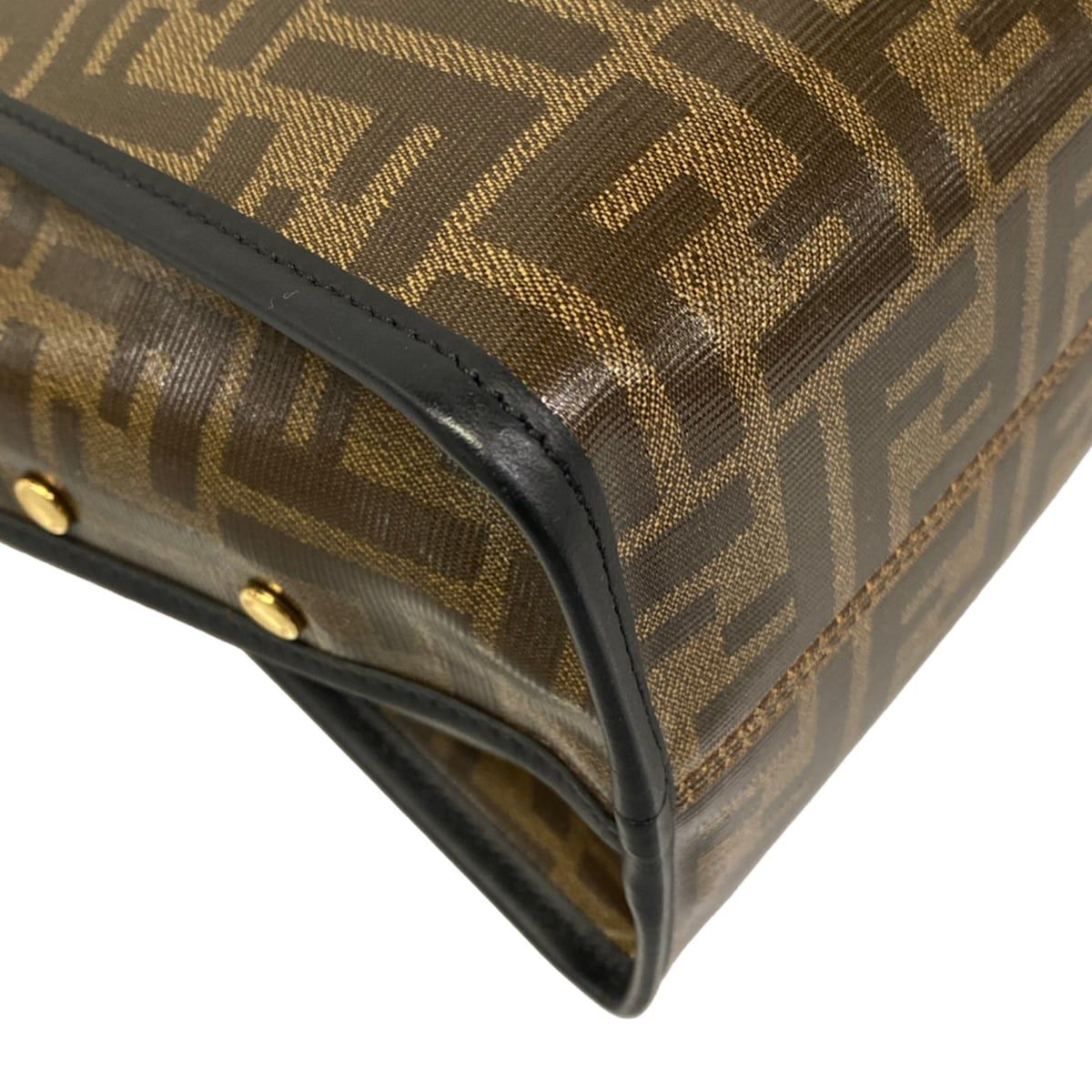 Fendi Handbag Mini Peekaboo Brown Black with Defender Leather — view 6