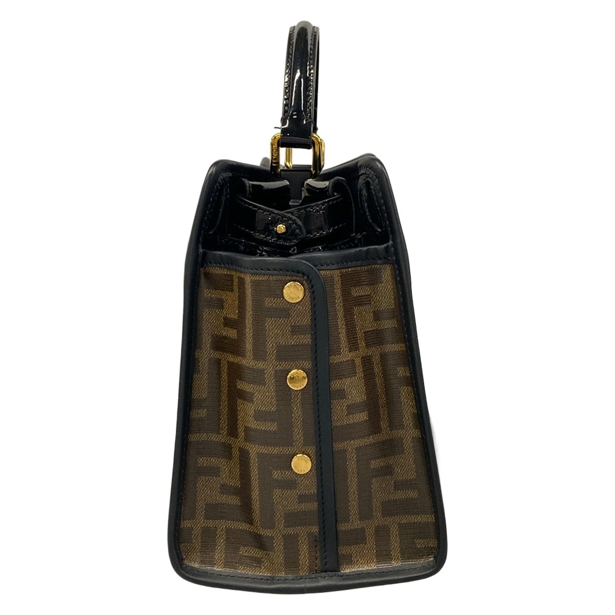 Fendi Handbag Mini Peekaboo Brown Black with Defender Leather — view 4