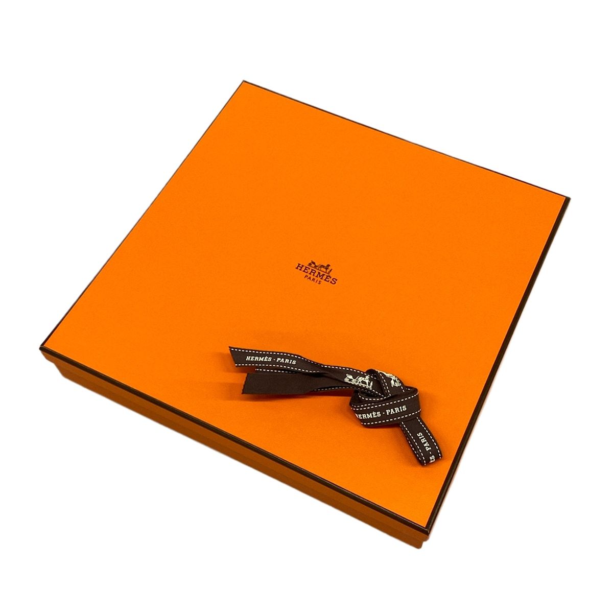 Hermes Shawl Naoshima Orange Brown White Organic Pima Cotton Scarf — view 5