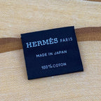 Hermes Shawl Naoshima Orange Brown White Organic Pima Cotton Scarf — view 2