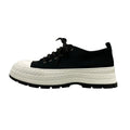Chanel Sneakers 37 C Black White CC Logo Thick Sole