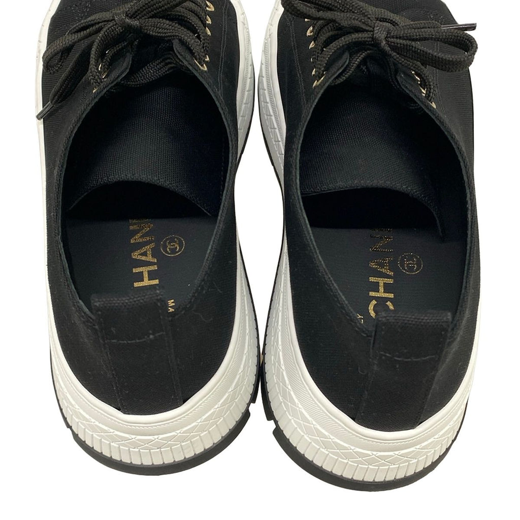 Chanel Sneakers 37 C Black White CC Logo Thick Sole — view 7