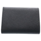 Prada Saffiano Triangle Logo Leather Trifold Wallet Compact Black — view 2