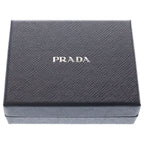 Prada Saffiano Triangle Logo Leather Trifold Wallet Compact Black — view 6