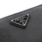 Prada Saffiano Triangle Logo Leather Bifold Wallet Compact Black — view 5