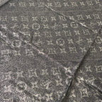 Louis Vuitton Shawl Black Monogram Pattern Lame Wool Silk Scarf — view 3