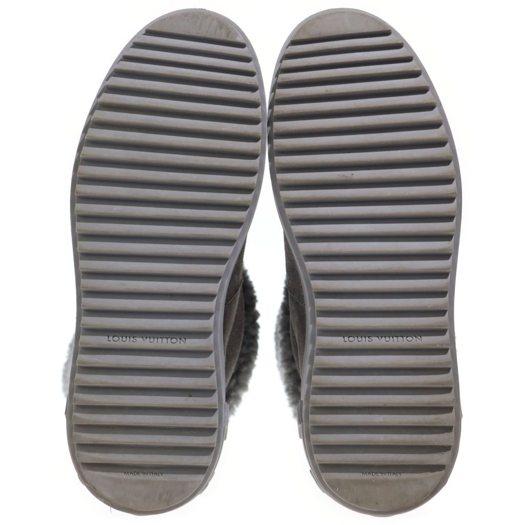 Louis Vuitton Nowdrop Flat Ankle Boot Snowdrop Line Boots LV Logo Shearling Gray — view 5
