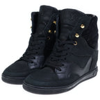Louis Vuitton Cliff Top Line High Cut Sneakers Suede Monogram Black — view 2