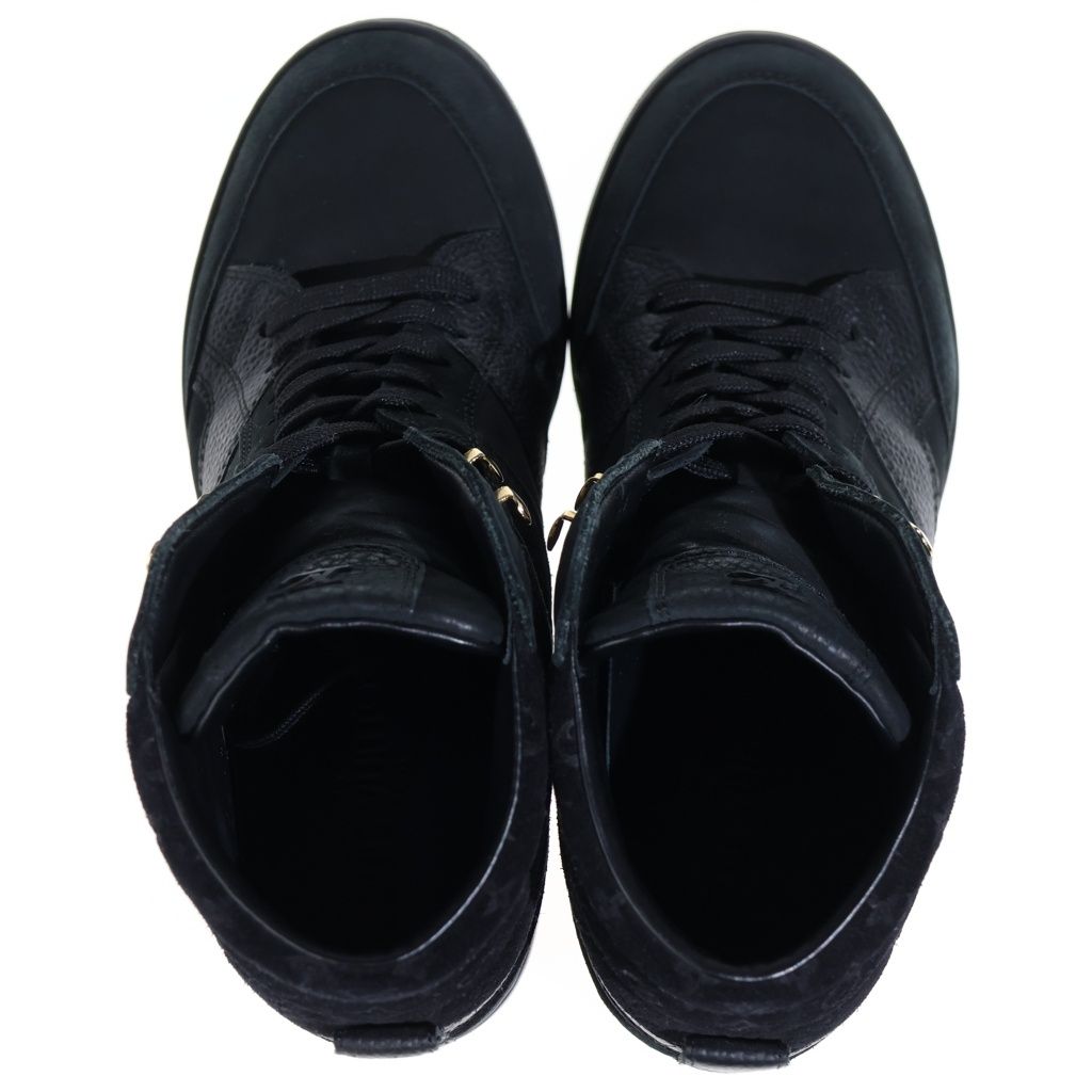 Louis Vuitton Cliff Top Line High Cut Sneakers Suede Monogram Black — view 4