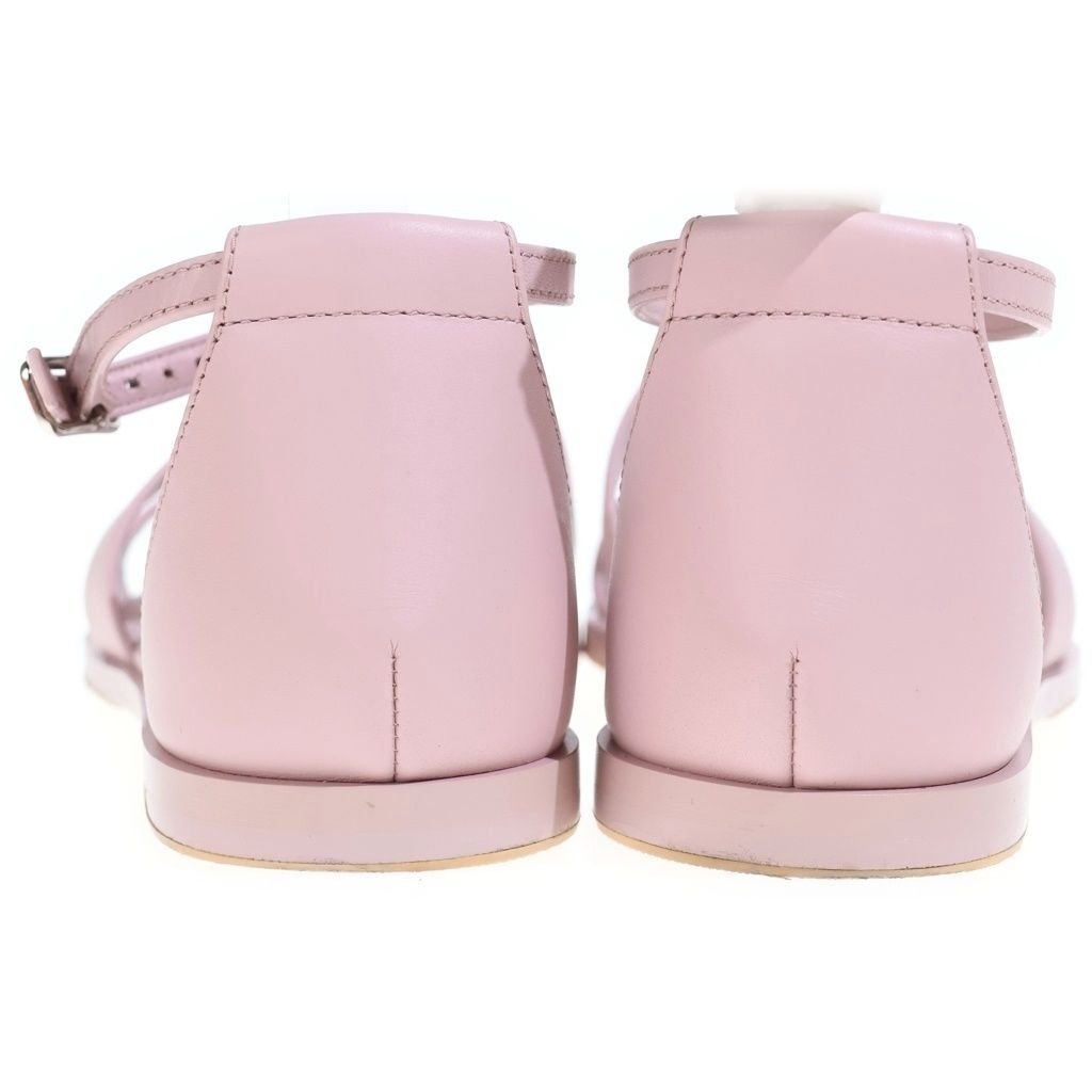 Hermes Santorini Rose Can Logo Leather Ankle Strap Sandals Shoes Silver Pink — view 3
