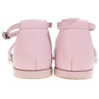 Hermes Santorini Rose Can Logo Leather Ankle Strap Sandals Shoes Silver Pink — view 3