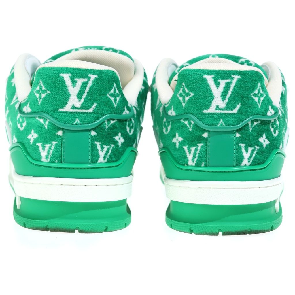 Louis Vuitton LV Trainer Line Fabric Monogram Textile Sneakers Green — view 3