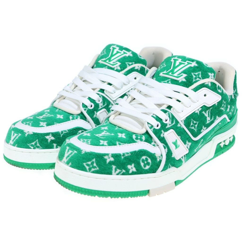 Louis Vuitton LV Trainer Line Fabric Monogram Textile Sneakers Green — view 2