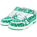 Louis Vuitton LV Trainer Line Fabric Monogram Textile Sneakers Green — view 2