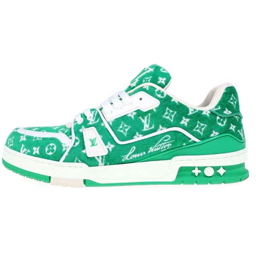 Louis Vuitton LV Trainer Line Fabric Monogram Textile Sneakers Green
