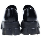 Prada Monolith Leather Platform Shoes Loafers Black — view 3