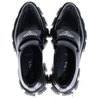 Prada Monolith Leather Platform Shoes Loafers Black — view 4