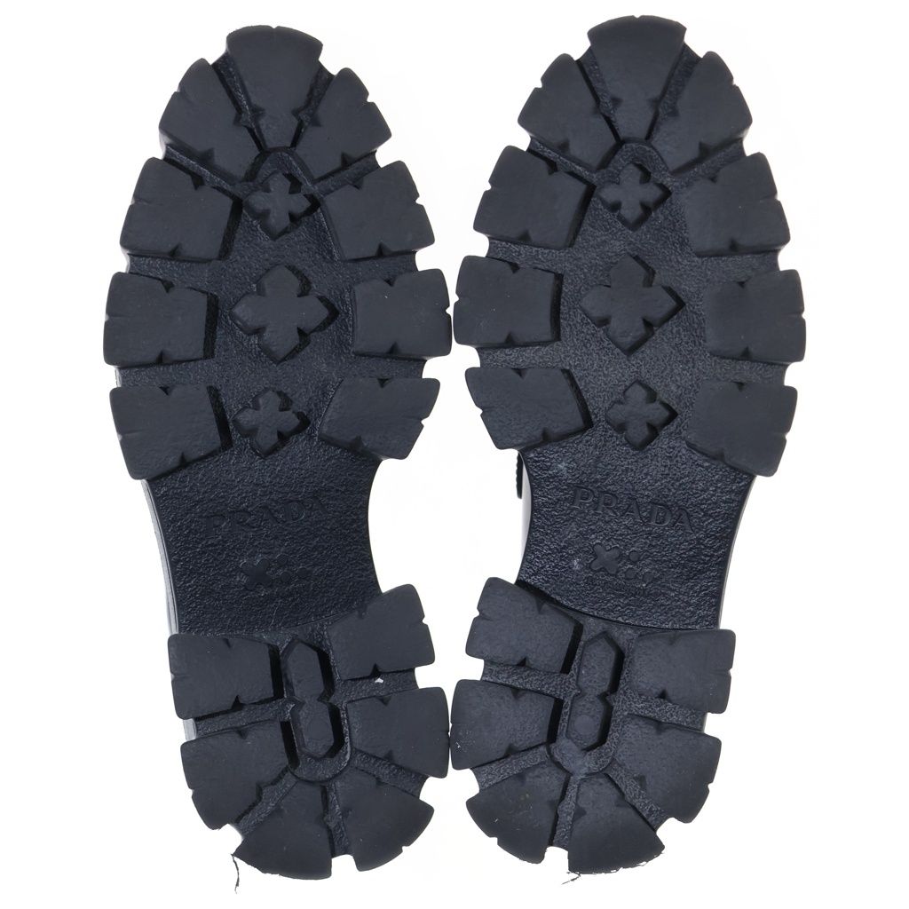Prada Monolith Leather Platform Shoes Loafers Black — view 5