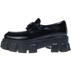 Prada Monolith Leather Platform Shoes Loafers Black