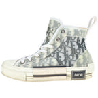 Dior Technical Fabric High Cut Sneakers Oblique Shoes White