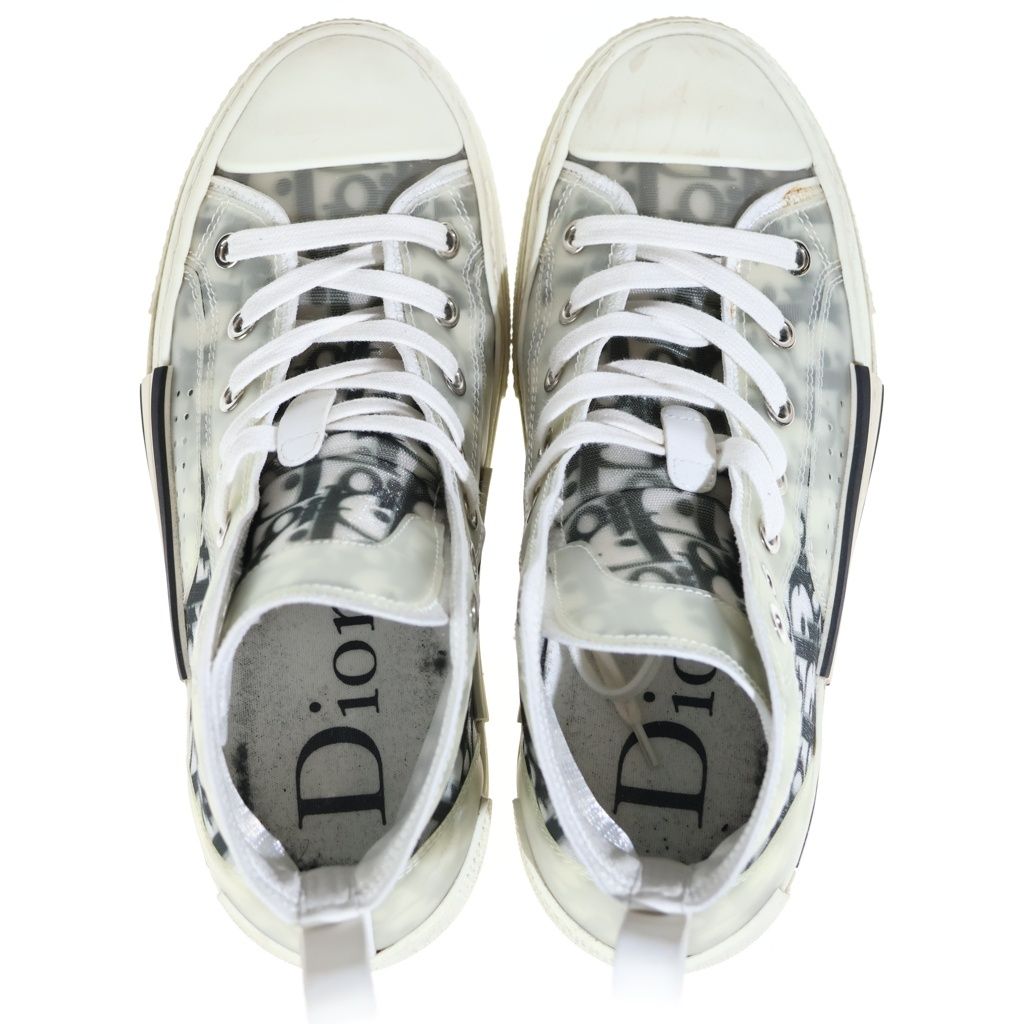 Dior Technical Fabric High Cut Sneakers Oblique Shoes White — view 4