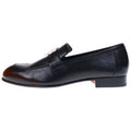 Hermes Moccasins Paris Constance Logo Silver Leather Loafers Black