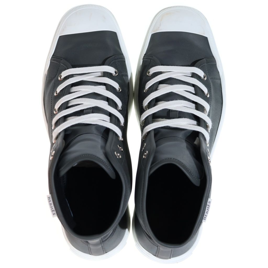Hermes Tag Logo Express High Cut Sneakers Gray — view 4