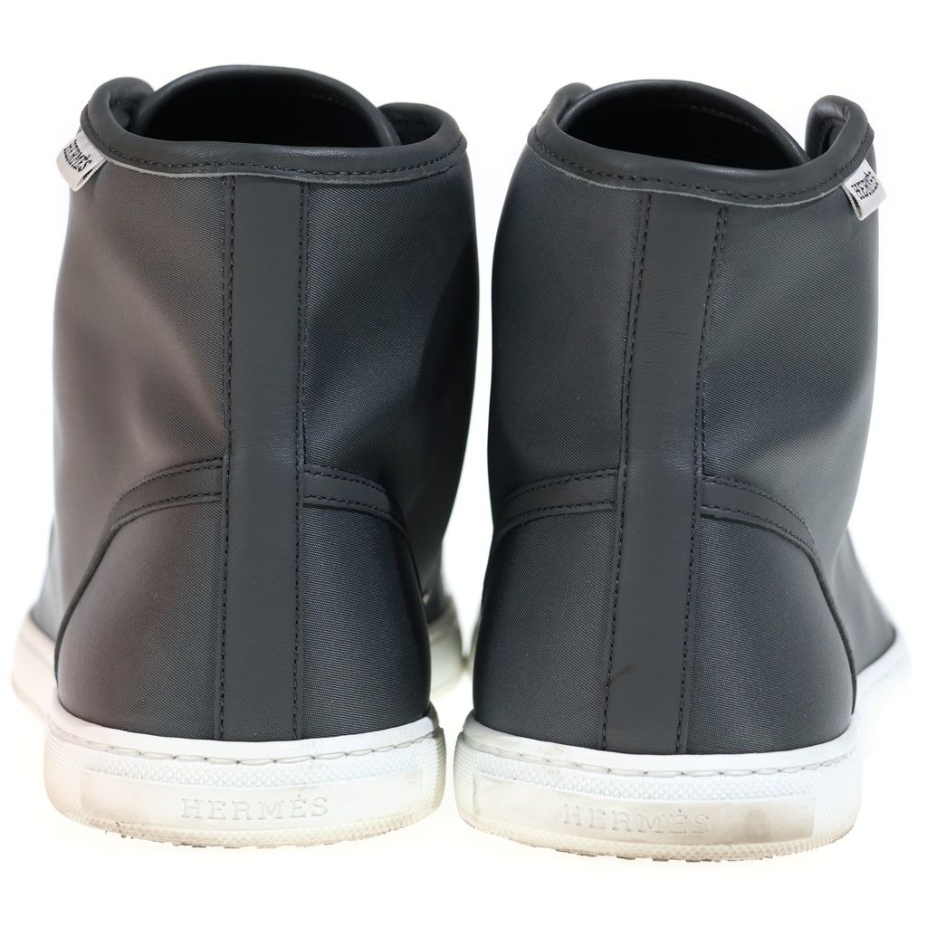 Hermes Tag Logo Express High Cut Sneakers Gray — view 3