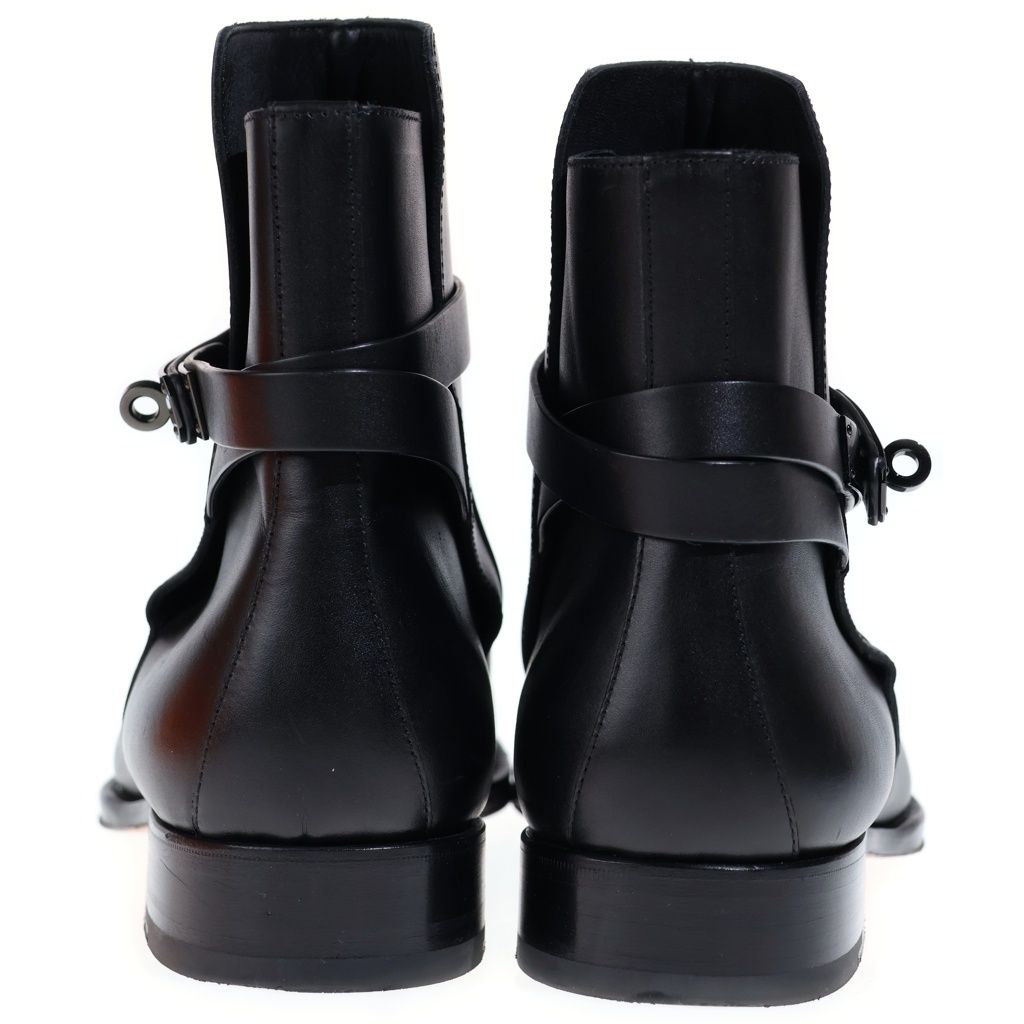 Hermes Jeff Kelly Black Buckle Short Boots — view 3