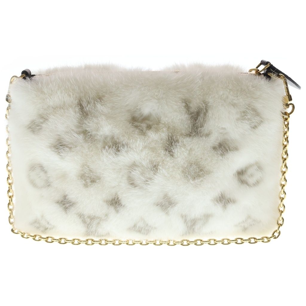 Louis Vuitton Monogram Soft Mink Neo Pochette Mila Shoulder Bag Gold White Brown — view 2
